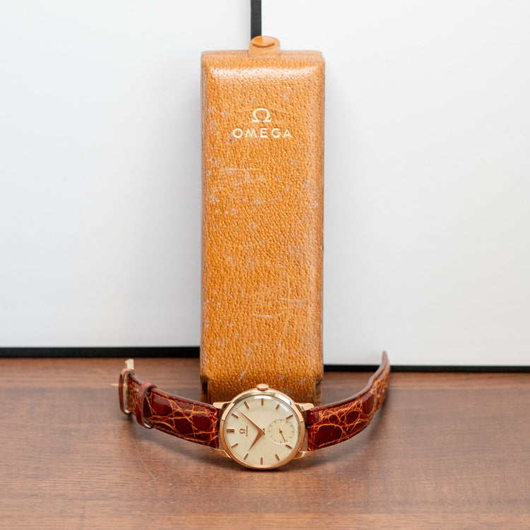 1954 Omega Trésor 18ct Pink Gold Honeycomb Dial 2685 36mm