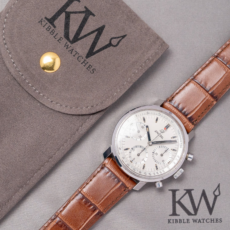 1970s Enicar 'Garnix' Chronograph Silver Dial Valjoux 72 36.5mm