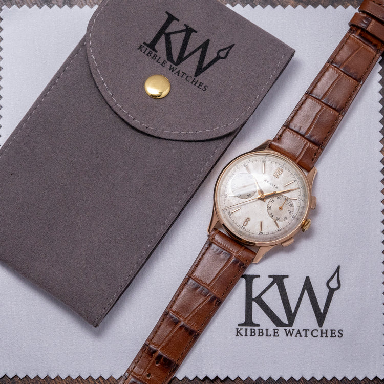 1950s Zenith 'Stellina' 18ct Pink Gold 37mm Oversized 156 D