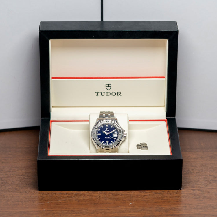 2000s Tudor Prince Date Hydronaut Blue Dial 41mm 89190P