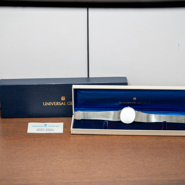 1970s Universal Geneve White Shadow Automatic Blue 866050