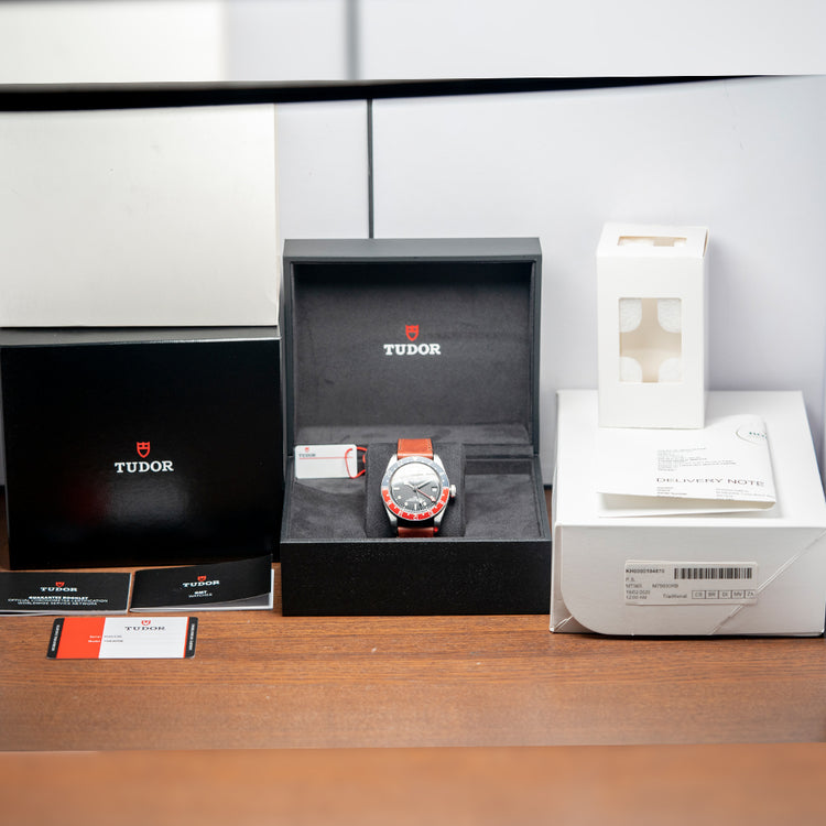 2019 Stickered Tudor Black Bay GMT 41mm on Strap 79830RB