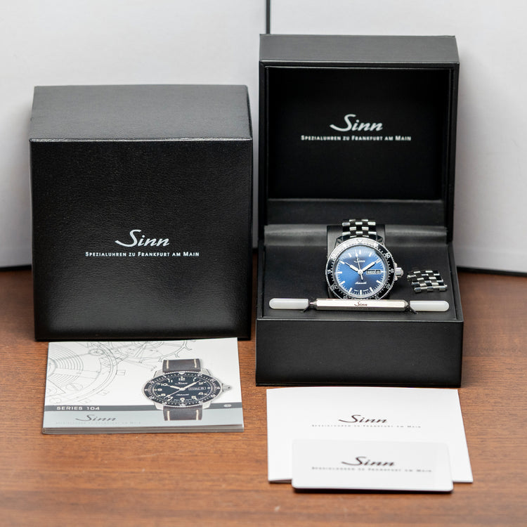 2023 Sinn 104 St Sa I B Blue 41mm Automatic on Bracelet