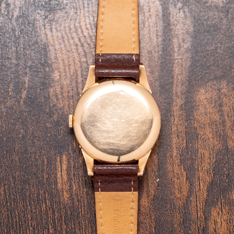 1950s Movado 18ct Pink Gold Triple Calendar Fancy Lugs 34mm