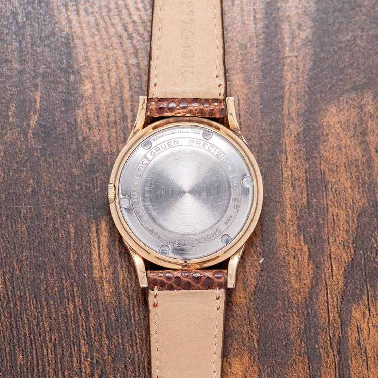 1960s Gruen Precision Sunburst Guilloche Dial Manual 34mm