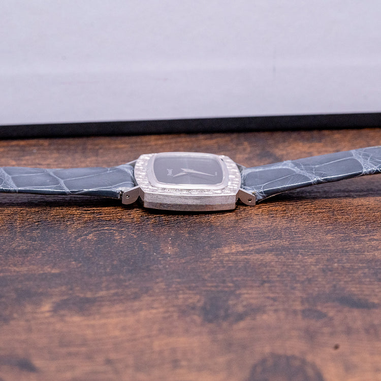 1970s Piaget Black Tie Black Tigers Eye White Gold 9562