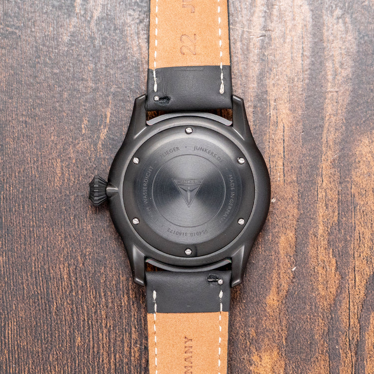 2026 Junkers Flieger GMT Black Quartz 42mm on Strap