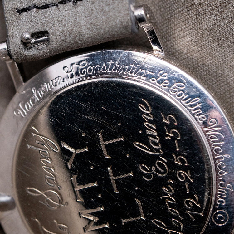 1955 LeCoultre & Vacheron 14ct White Gold Diamond Mystery Hour 33mm