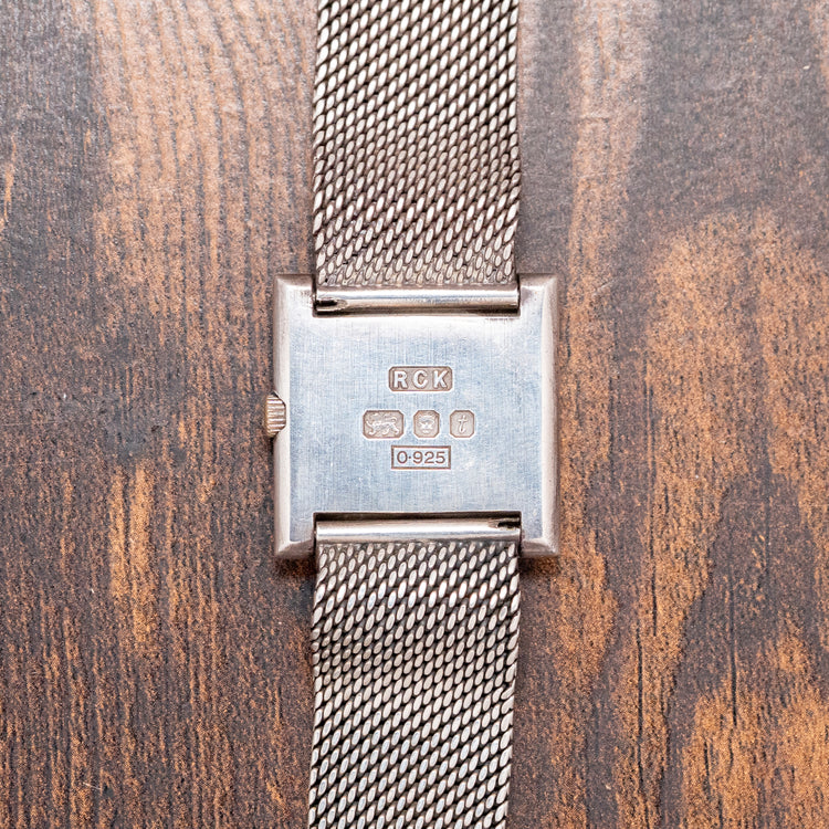 1974 Roy King .925 Sterling Silver Square Case on Bracelet 28mm