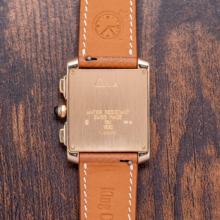 2000s Cartier Tank Française Quartz Chrono 18ct Gold 1830