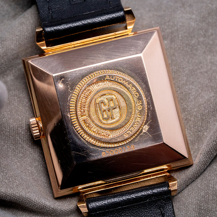 1960s Girard-Perregaux 18ct Pink Gold Square Art Deco Auto