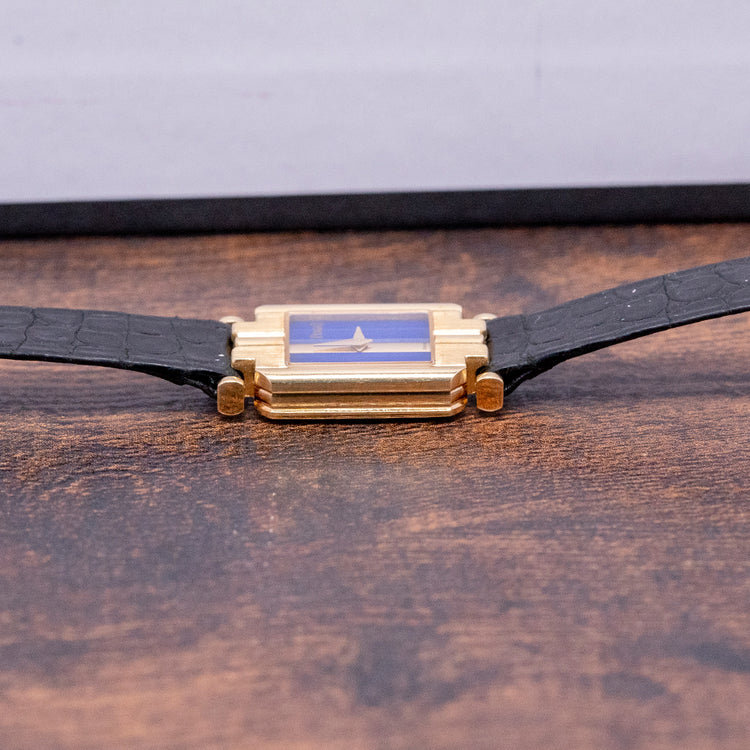 1992 Piaget Polo 18ct Gold Lapis Dial Box & Papers 15213