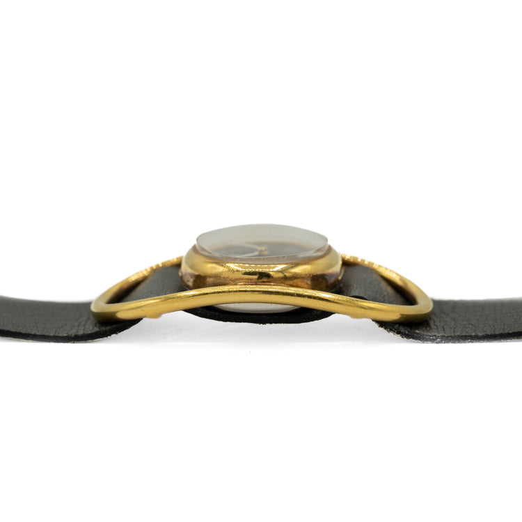 Rare 1970s LIP Manually Wound Funky Gold Plated Case