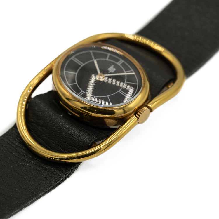 Rare 1970s LIP Manually Wound Funky Gold Plated Case