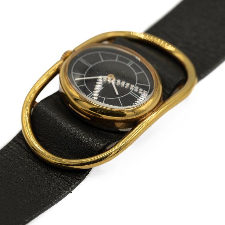 Rare 1970s LIP Manually Wound Funky Gold Plated Case