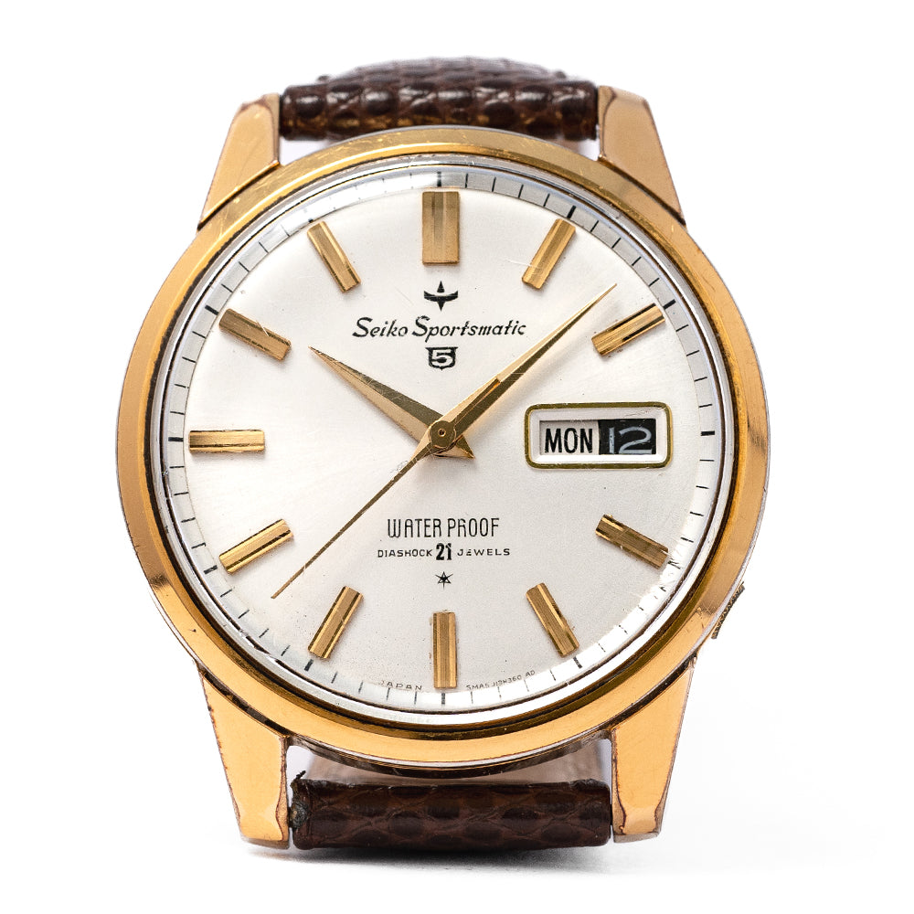 1966 Seiko Sportsmatic 5 418970 Gold Plated Box & Papers