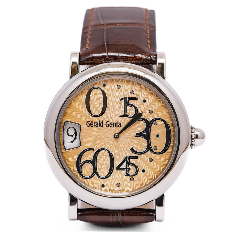 2004 Gerald Genta Jump Hour Retrograde REC.L.10 Box & Papers