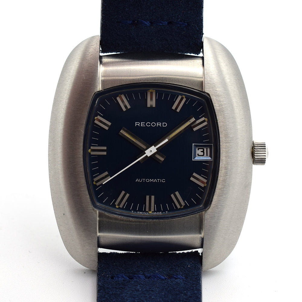 New Old Stock 1970s Record Automatic Blue with Tag