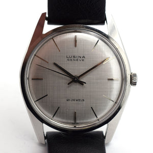 1960s Lusina Geneve Manually Wound Linen Dial on Strap