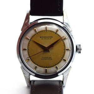 1950s Rodania Sector Textured Dial Fancy Lugs