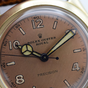 1952 Rolex Oyster Royal Precision Salmon Dial 9ct Gold