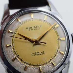 1950s Rodania Sector Textured Dial Fancy Lugs