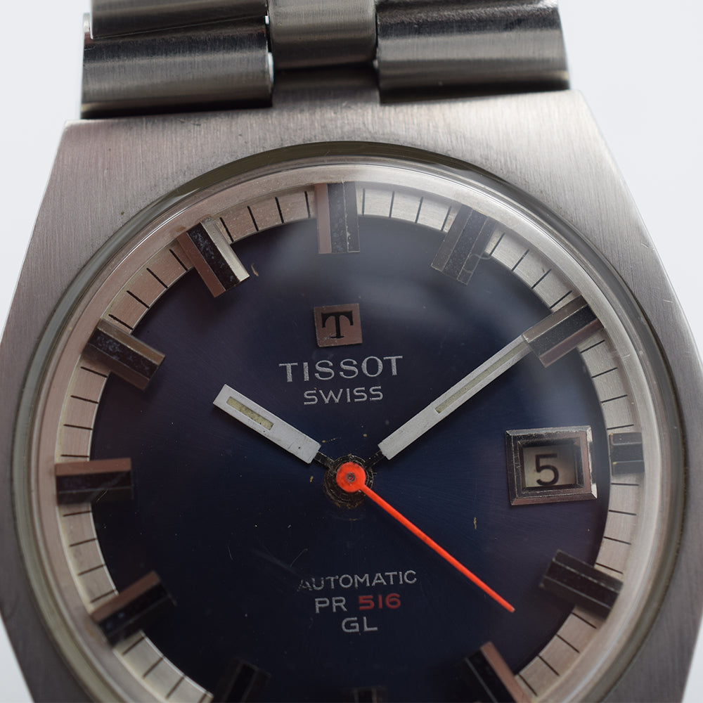 1971 Tissot Automatic PR 516 GL Blue on Bracelet