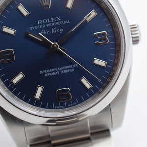 2009 Rolex Oyster Perpetual Air-King 34mm Blue 114200