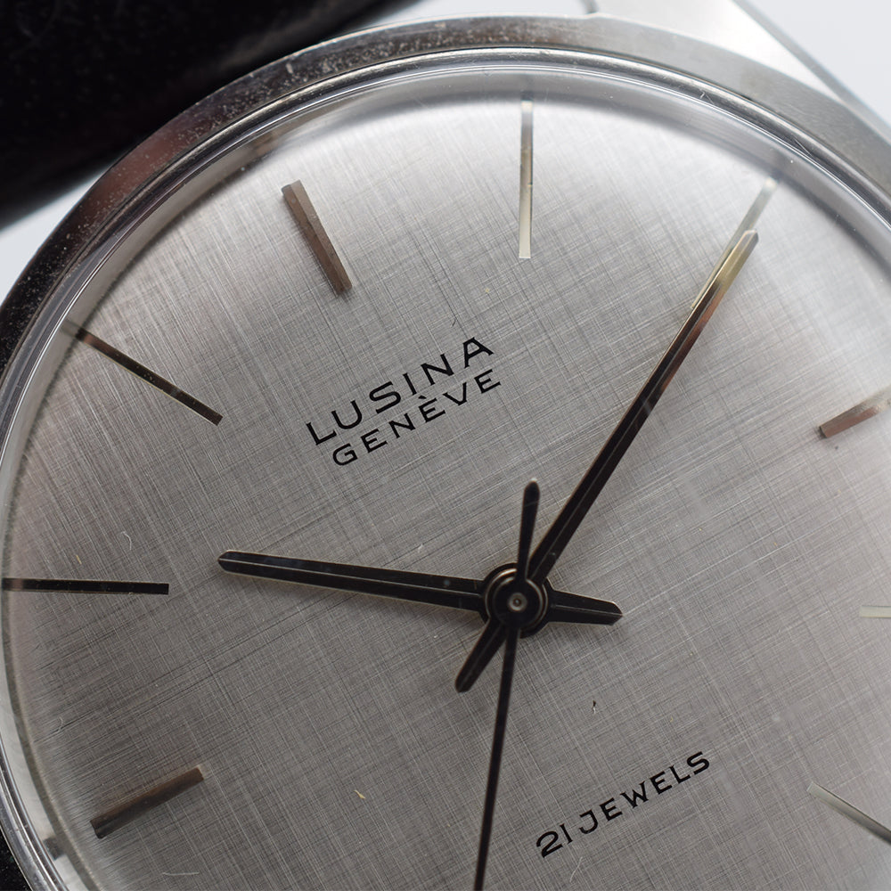 1960s Lusina Geneve Manually Wound Linen Dial on Strap