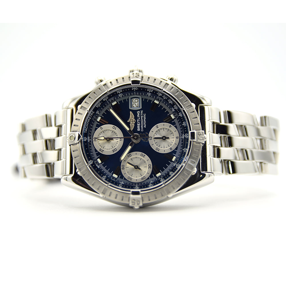2002 Breitling Chromomat Blue A13352 with Papers