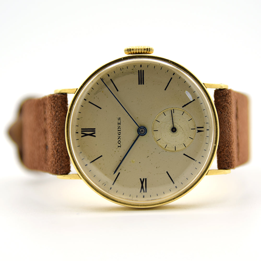 1942 Longines 18ct Yellow Gold Roman Numerals