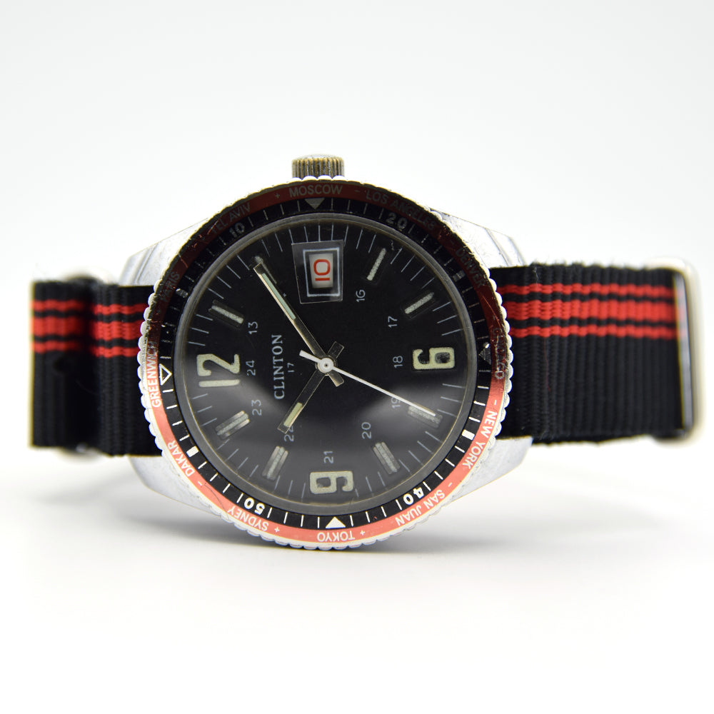 1970s Clinton Diver Style World-Timer