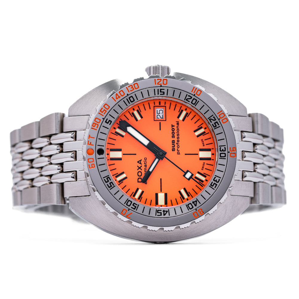 Orange doxa 2024 dive watch