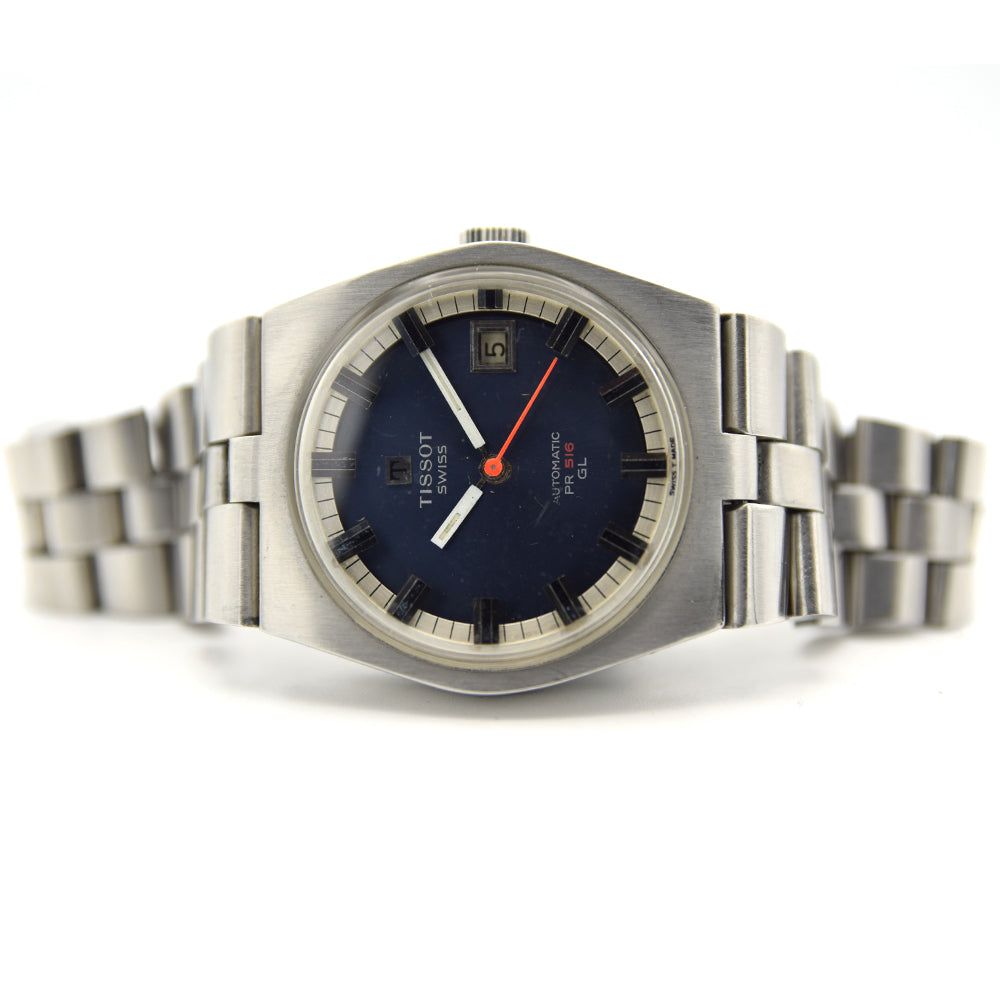 1971 Tissot Automatic PR 516 GL Blue on Bracelet