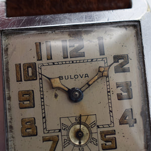 1927 Bulova 14k Rolled White Gold Plated Radium Dial "Exhibition" Back