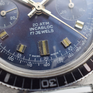 1960s Avia Marino Diver Style Chronograph Blue/Purple Dial