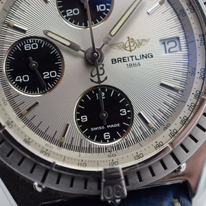 1990s Breitling Chronomat 39mm Silver Dial Automatic with Box