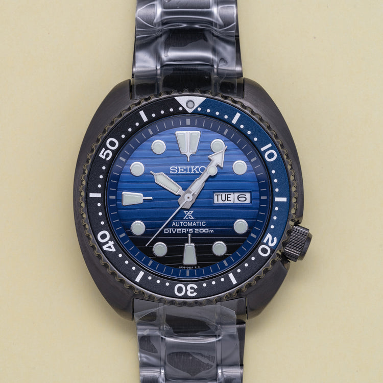 Unworn 2020 Seiko Black Turtle "Save The Ocean" SRPD11K1