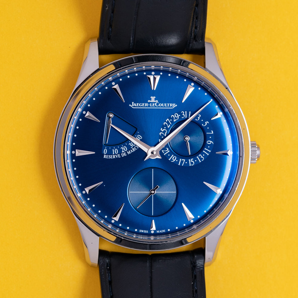 2018 Jaeger LeCoultre Master Ultra Thin Blue R serve De Marche