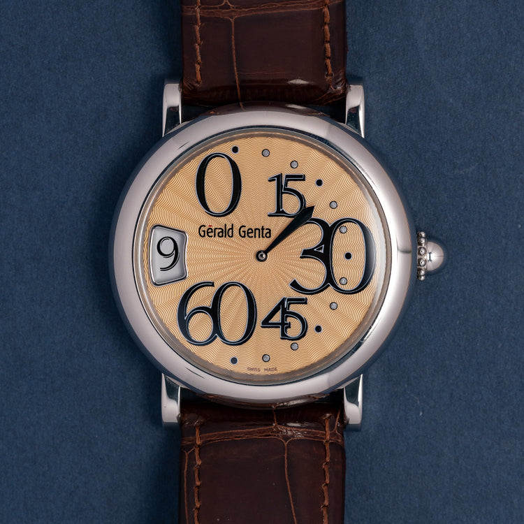 2004 Gerald Genta Jump Hour Retrograde REC.L.10 Box & Papers