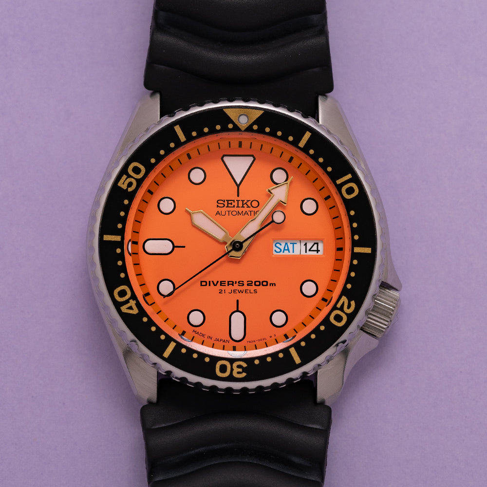 Seiko diver orange online dial