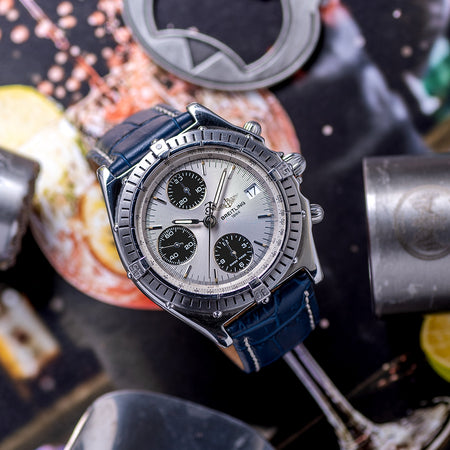 1990s Breitling Chronomat 39mm Silver Dial Automatic with Box