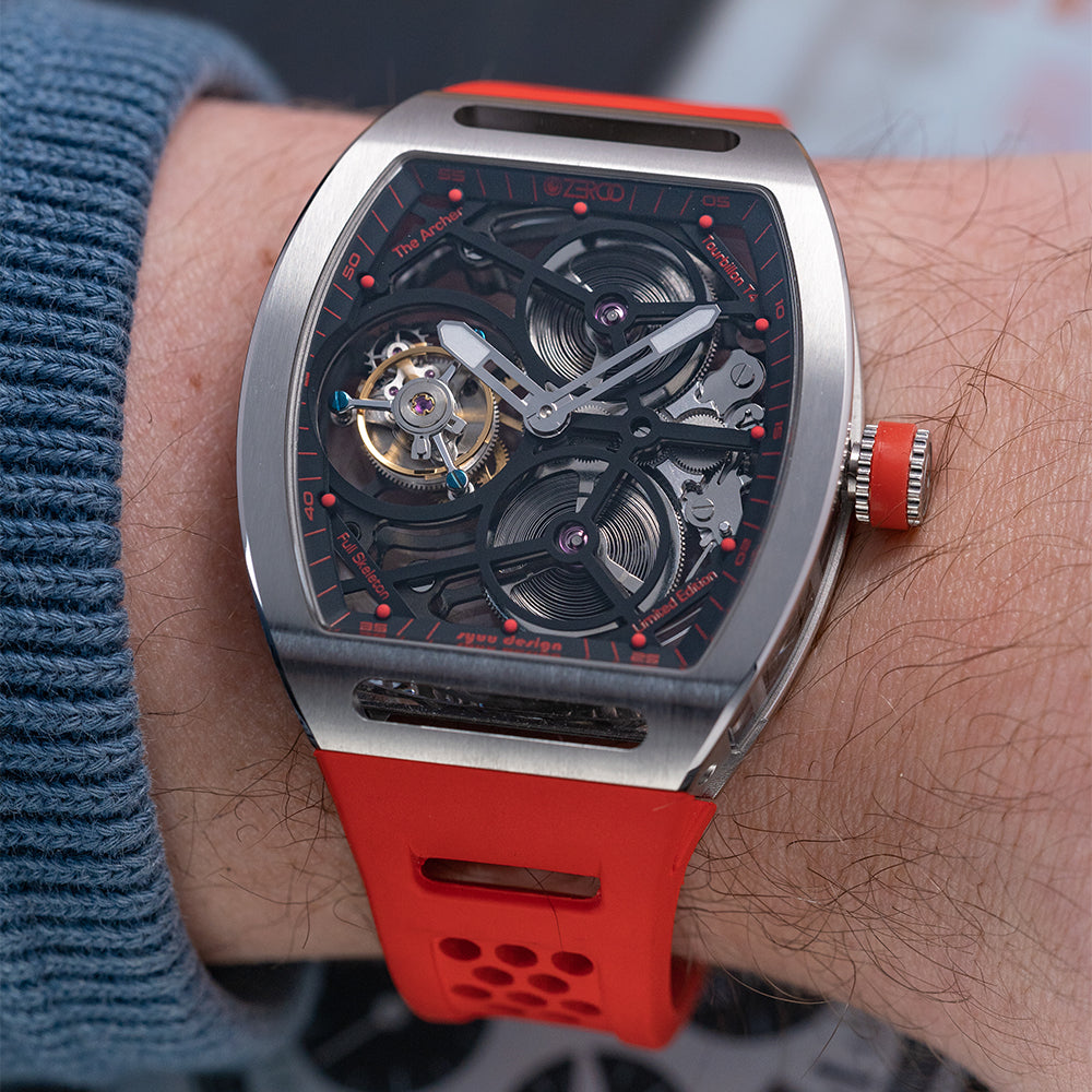 2022 Zeroo T4 The Archer Full Skeleton Tourbillion Red – KibbleWatches