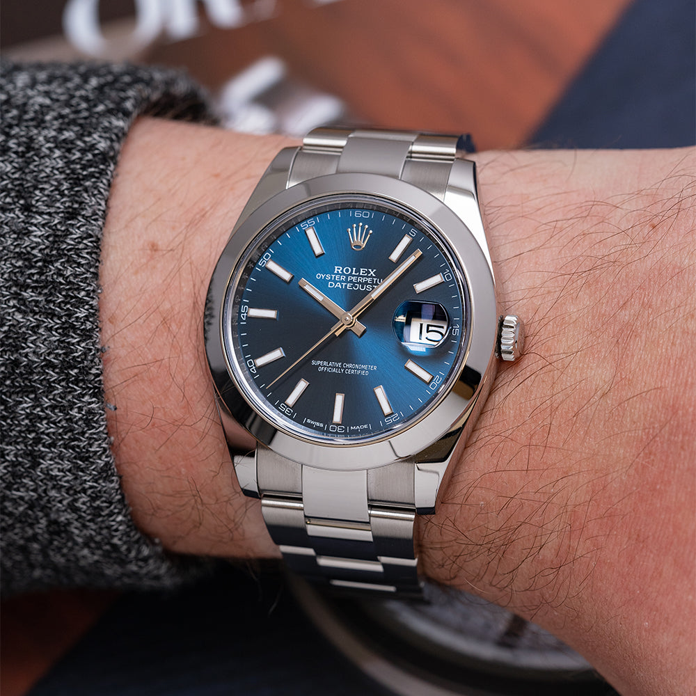 Rolex datejust 41 blue on clearance wrist