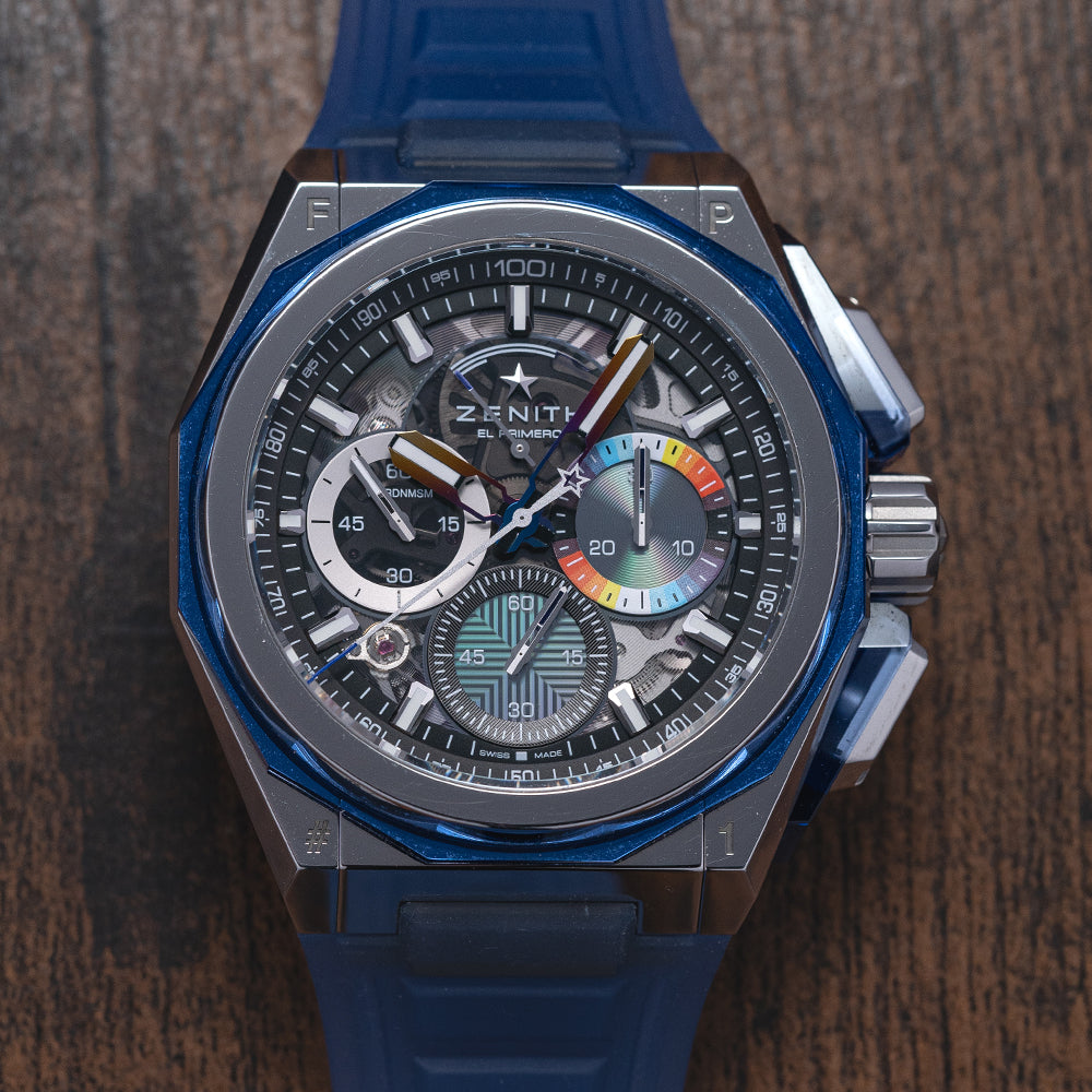 Zenith Defy Extreme Steel And Blue Yas - Rubber Strap Watches