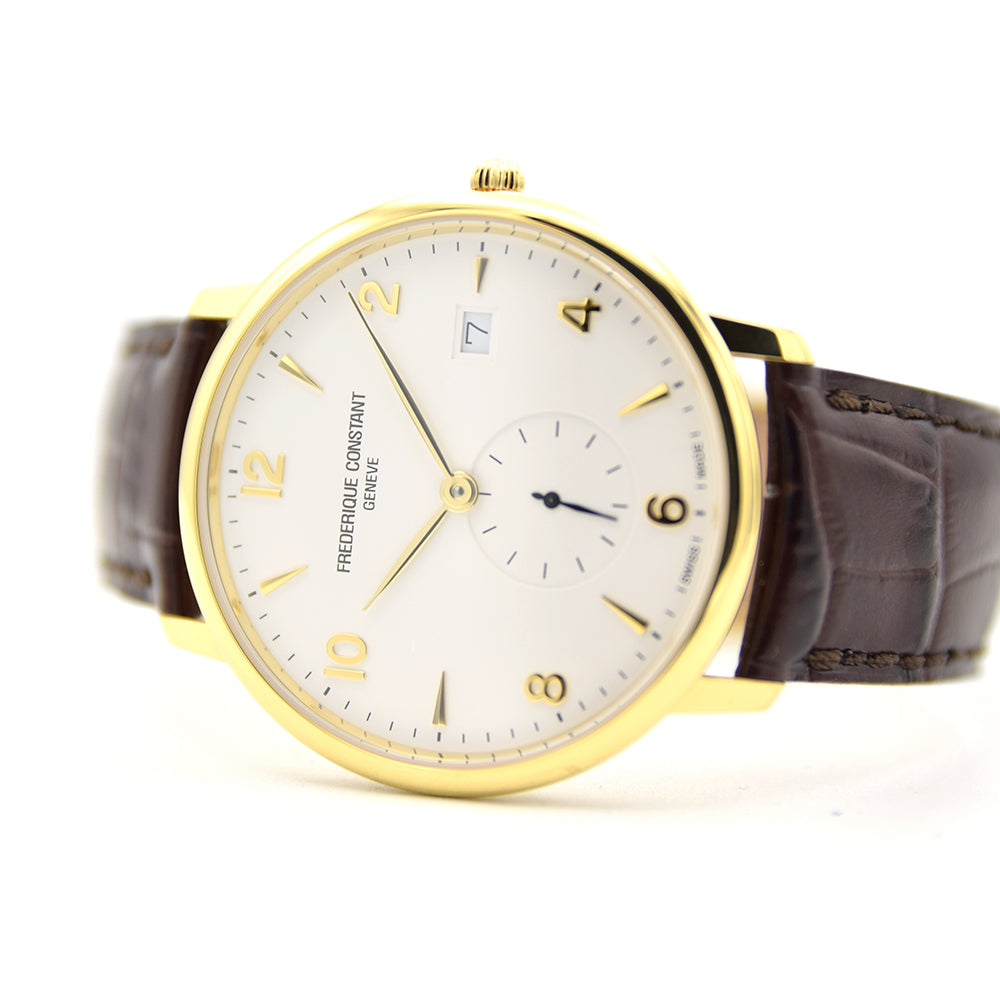 Frederique Constant Slimline Date Gold Plated Box & Papers