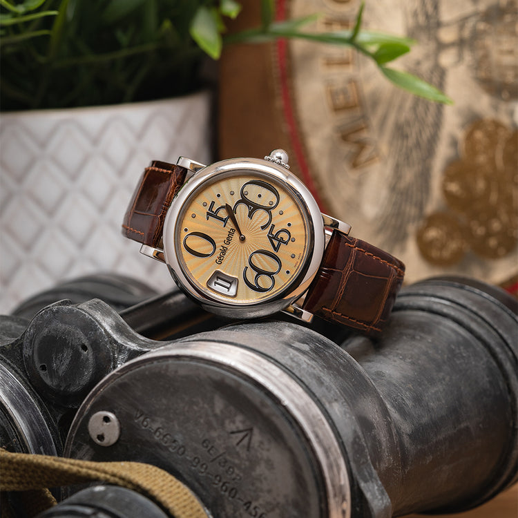 2004 Gerald Genta Jump Hour Retrograde REC.L.10 Box & Papers