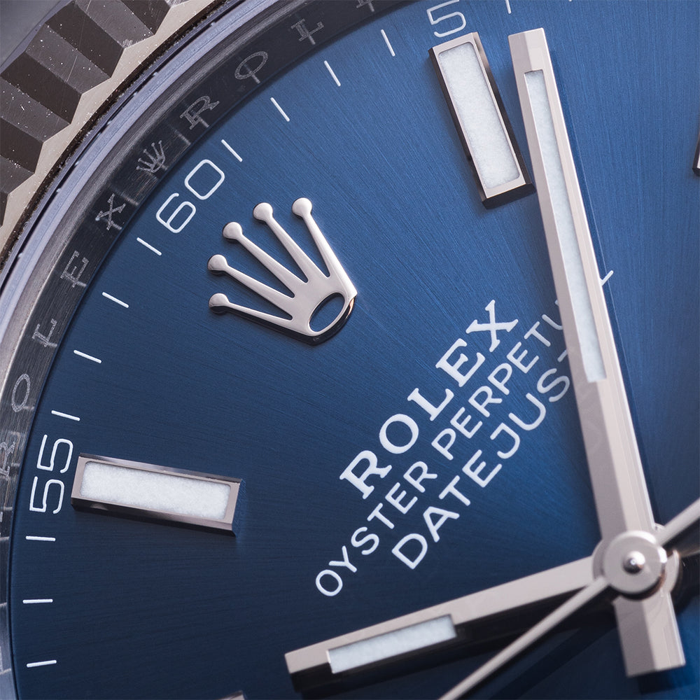 2018 Rolex Datejust 41mm Blue Fluted Bezel Oyster 126334