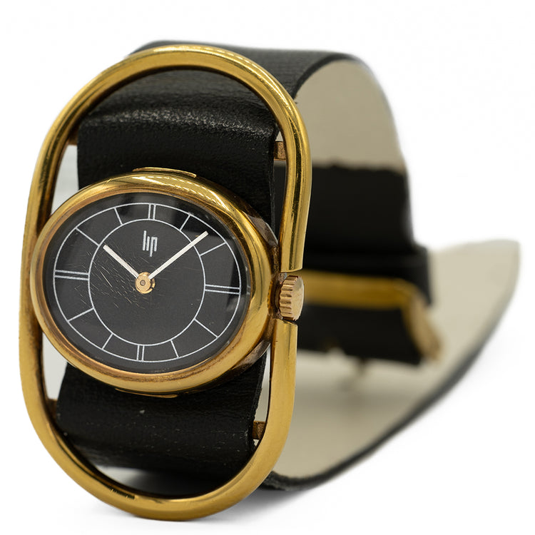 Rare 1970s LIP Manually Wound Funky Gold Plated Case