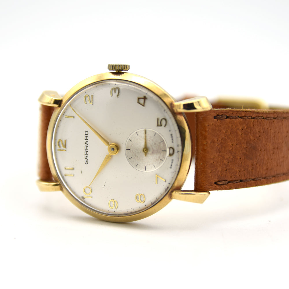 1965 Garrard 9ct Gold Fancy Lug Presentation Watch with Box